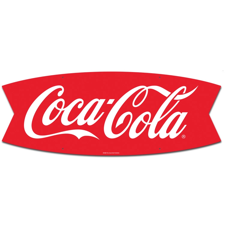 "Fishtail" Metal Coca-Cola Tacker- Rectangle